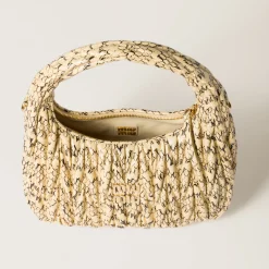 Waxy White Wander Matelassé Whips-print Ayers Snakeskin Hobo Bag | Miu Miu