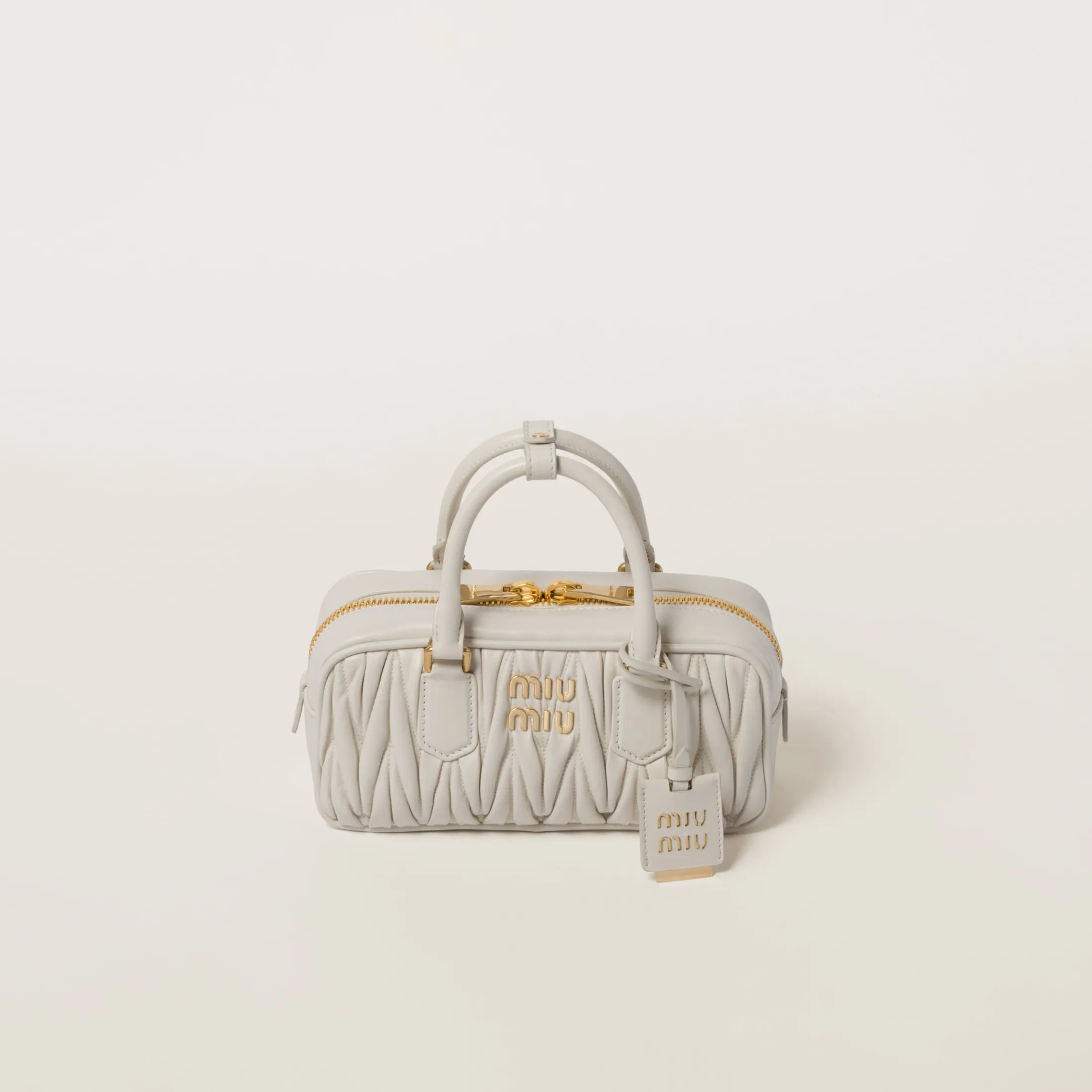 White Arcadie Matelassé Nappa Leather Bag | Miu Miu