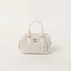 White Arcadie Matelassé Nappa Leather Bag | Miu Miu