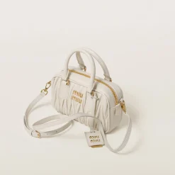 White Arcadie Matelassé Nappa Leather Bag | Miu Miu