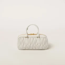 White Arcadie Matelassé Nappa Leather Bag | Miu Miu