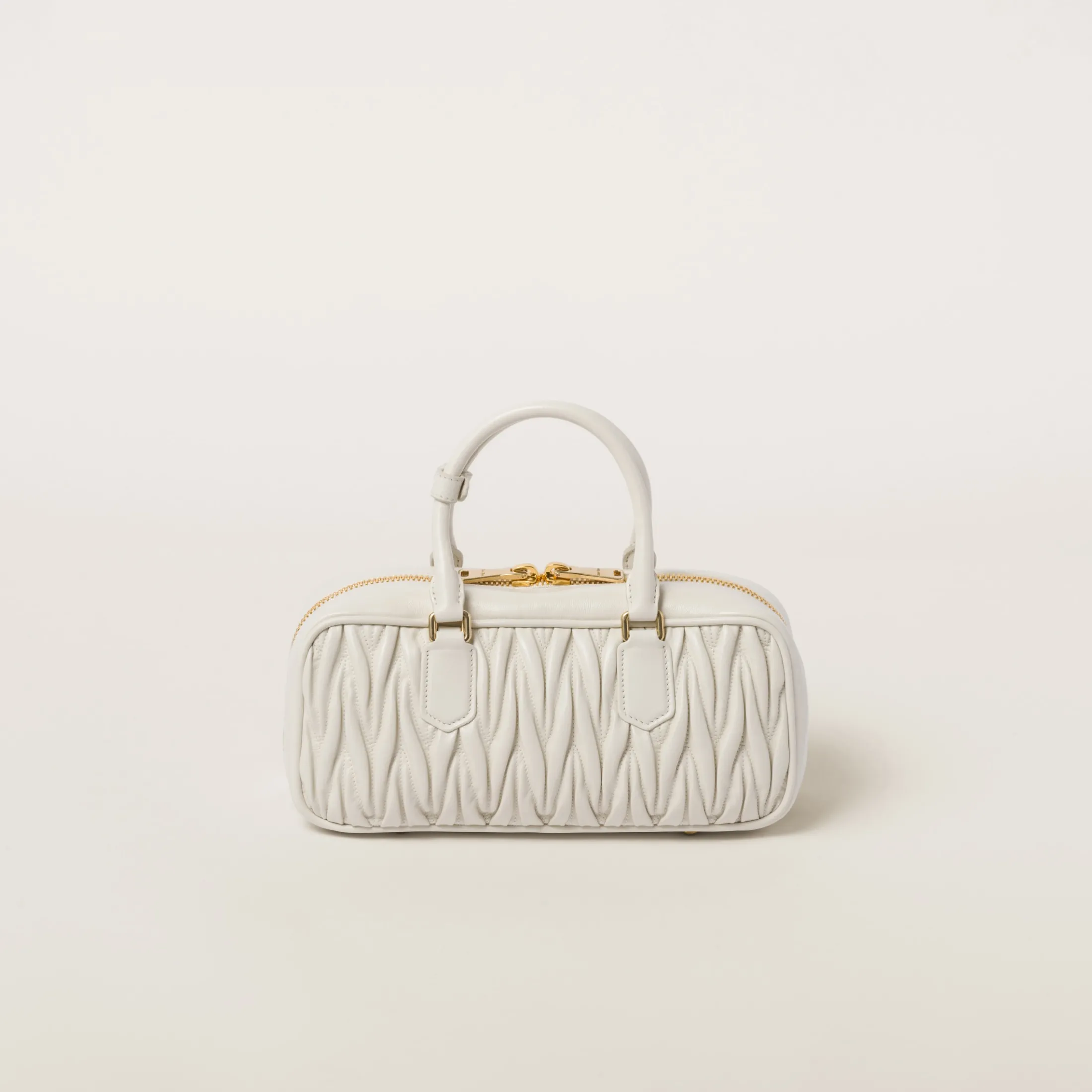 White Arcadie Matelassé Nappa Leather Bag | Miu Miu