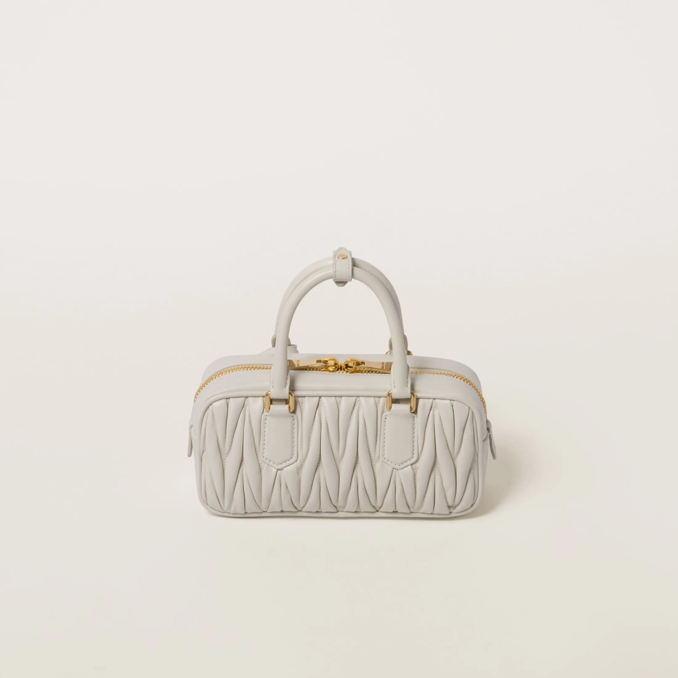 White Arcadie Matelassé Nappa Leather Bag | Miu Miu