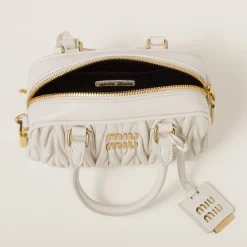 White Arcadie Matelassé Nappa Leather Bag | Miu Miu