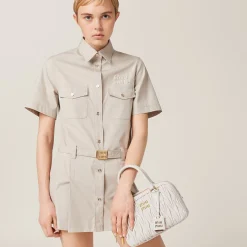 White Arcadie Matelassé Nappa Leather Bag | Miu Miu
