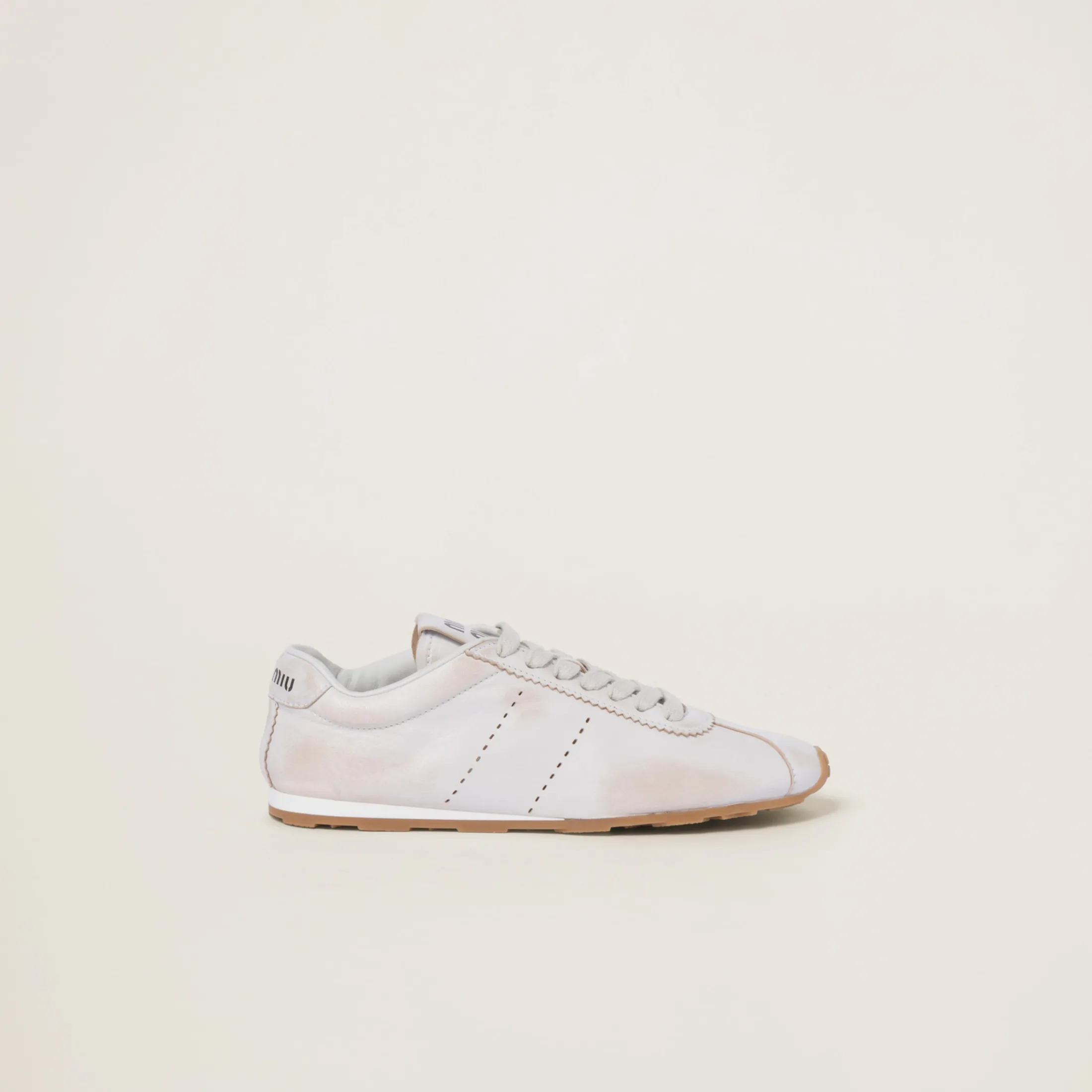White Bleached Nappa Leather Sneakers | Miu Miu