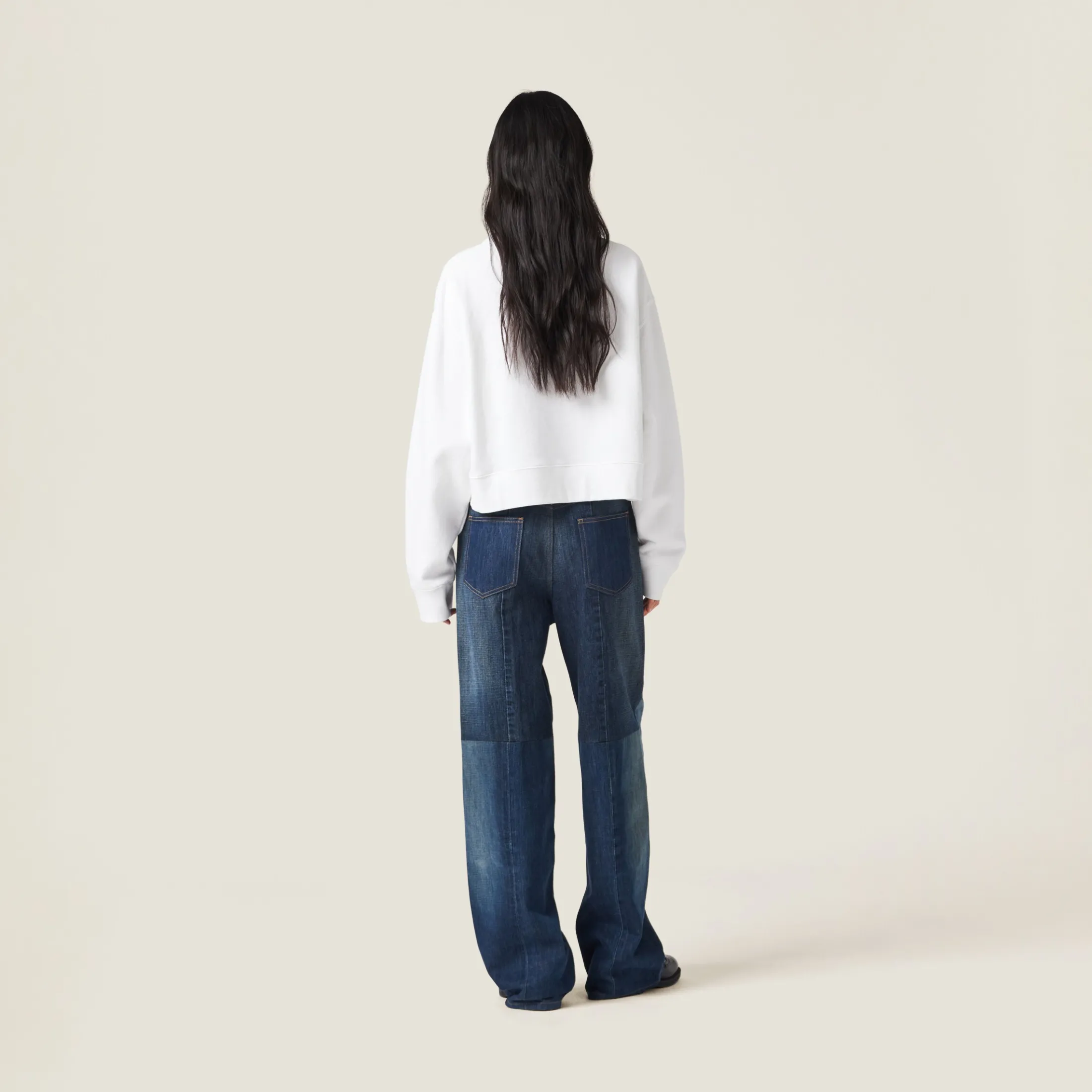 White Cotton Fleece Sweatshirt | Miu Miu