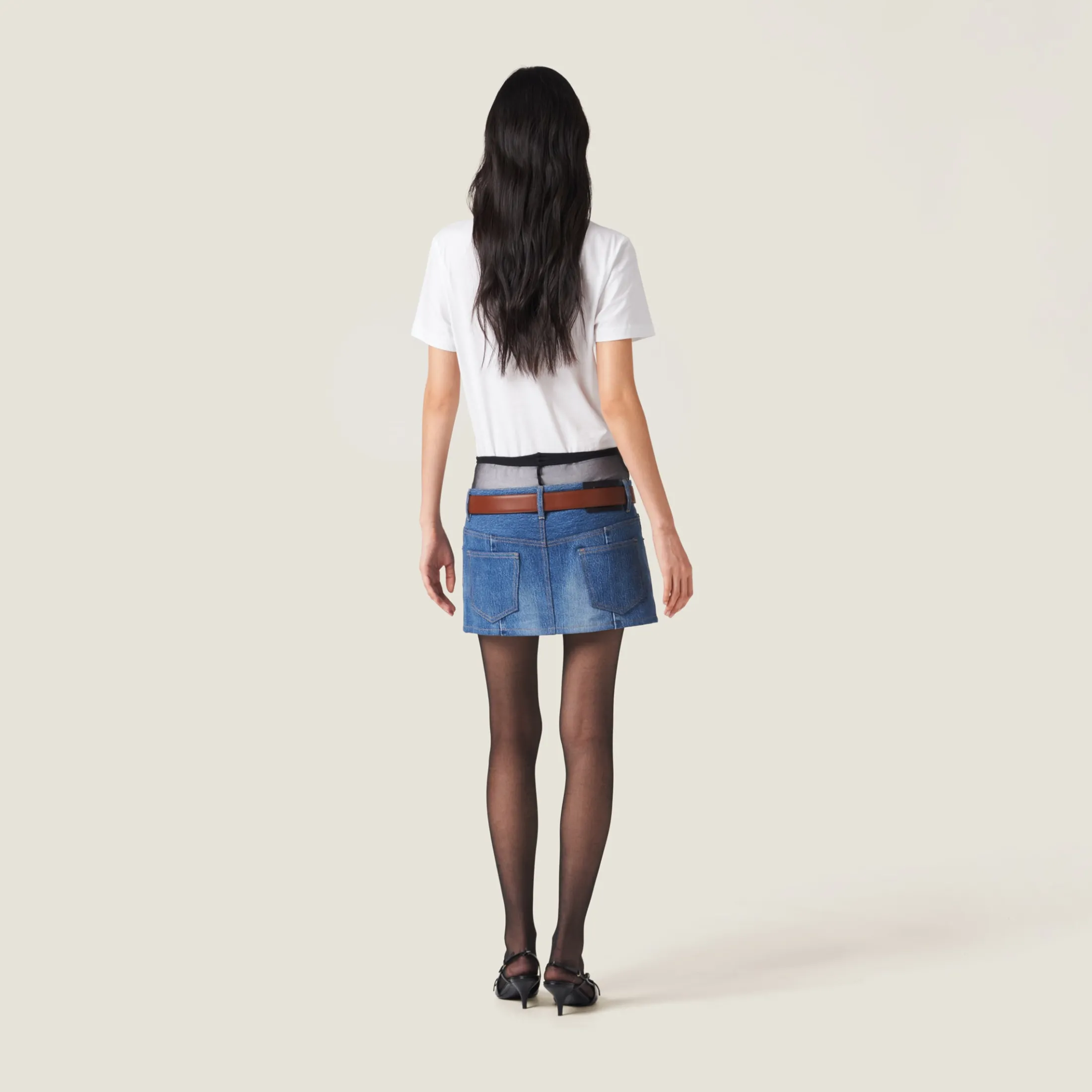 White Cotton Jersey T-shirt | Miu Miu