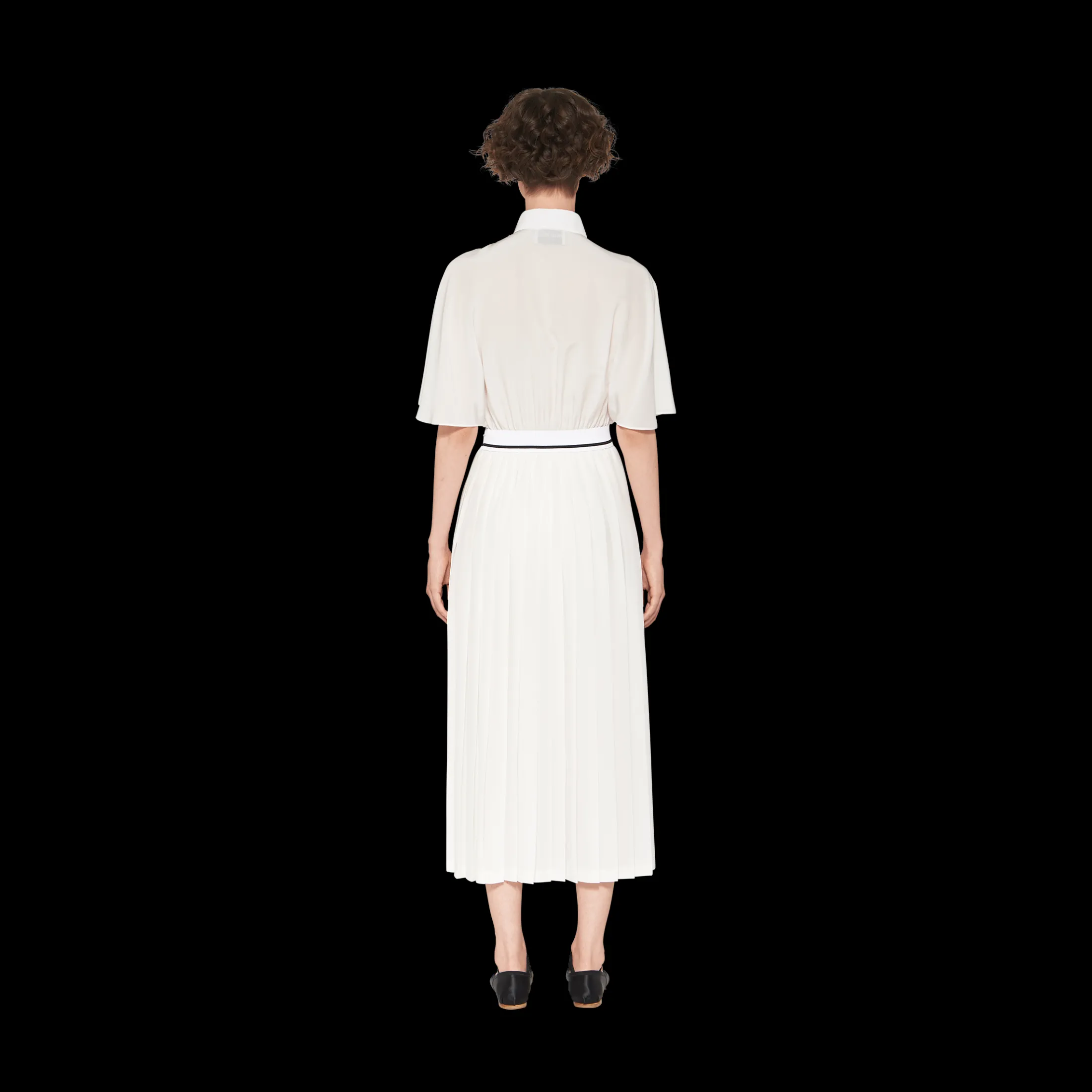 White Crepe De Chine Midi Dress | Miu Miu