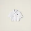 White Cropped Poplin Shirt | Miu Miu