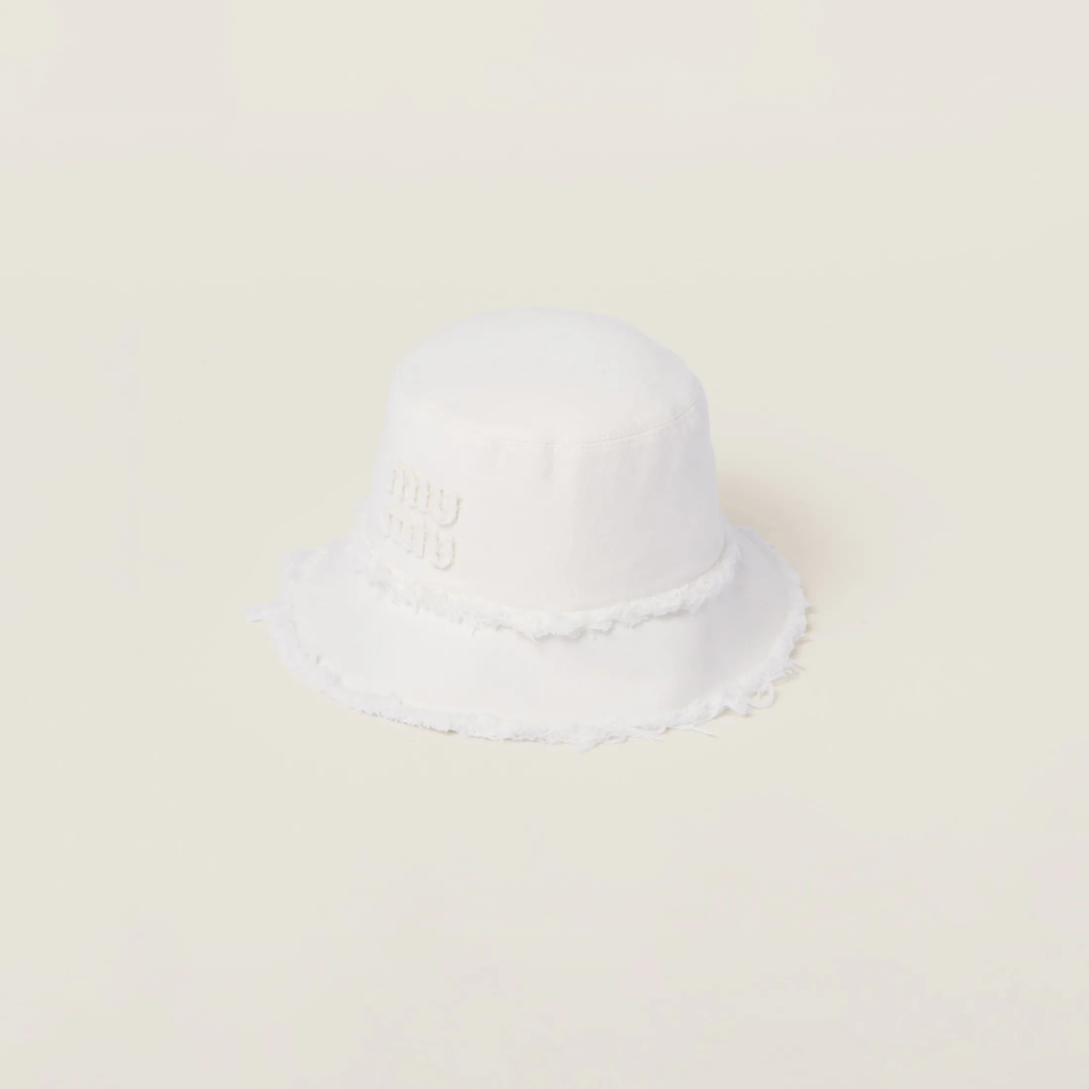 White Denim Bucket Hat | Miu Miu