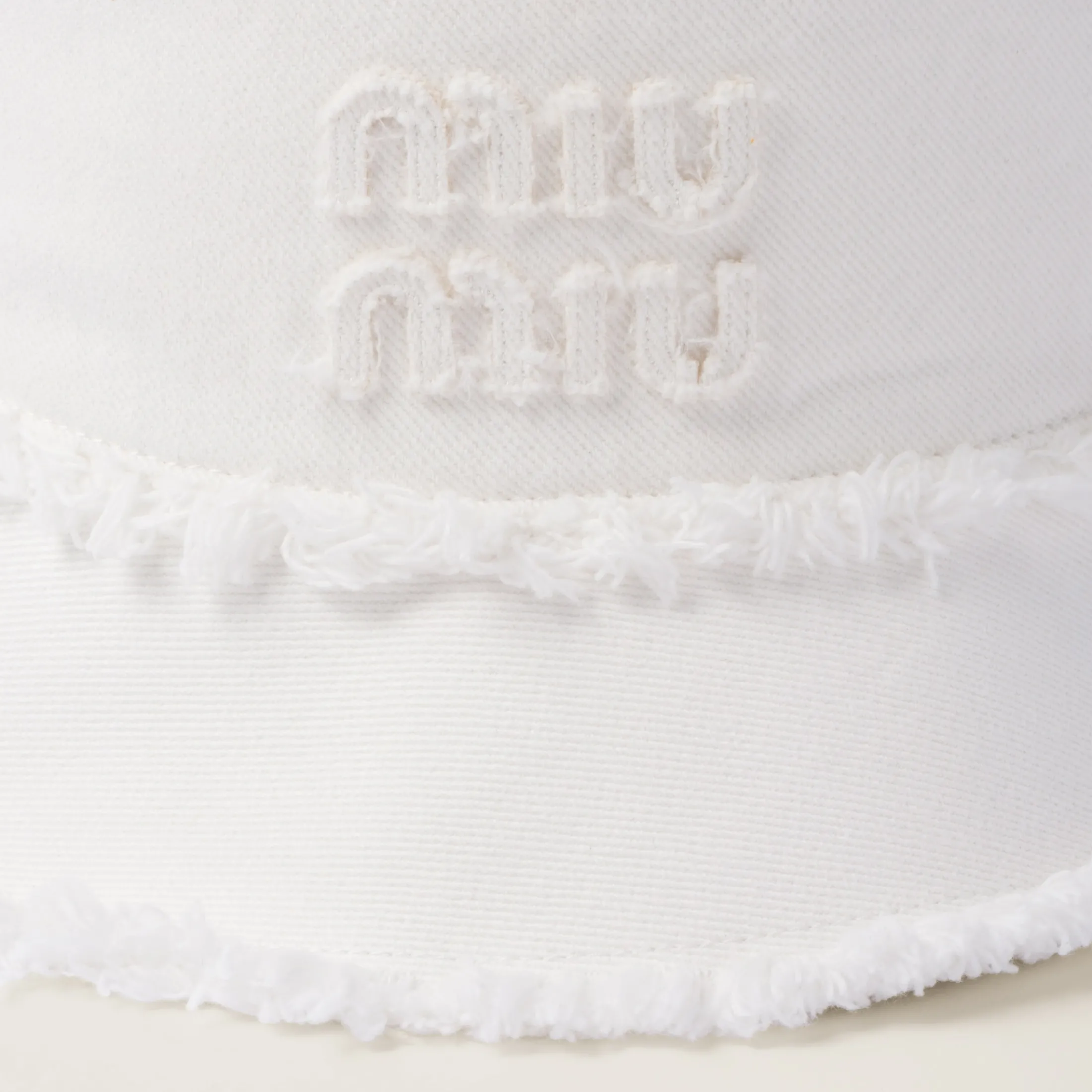 White Denim Bucket Hat | Miu Miu