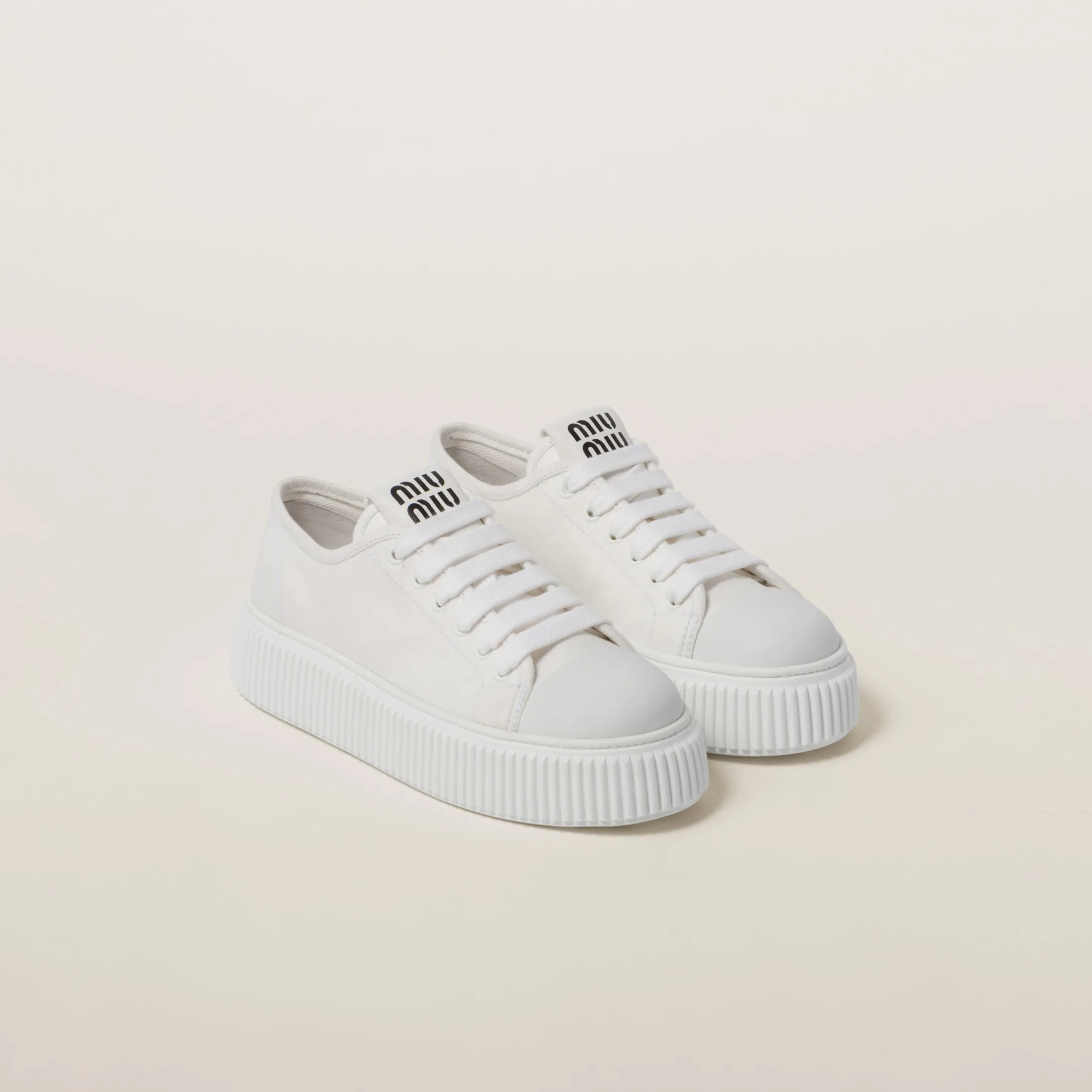 White Denim Sneakers | Miu Miu