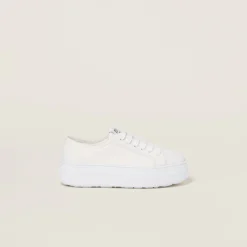 White Denim Sneakers | Miu Miu
