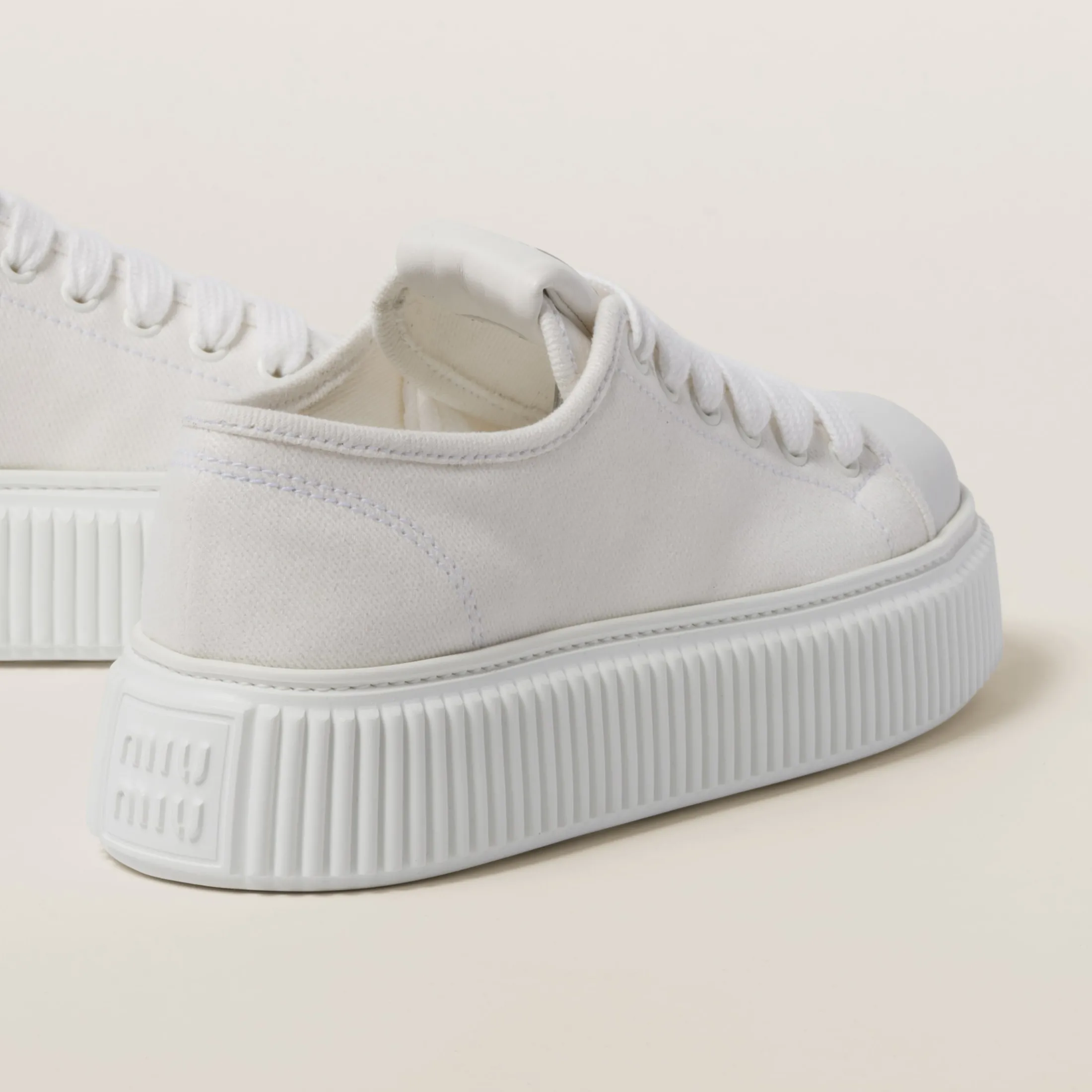 White Denim Sneakers | Miu Miu