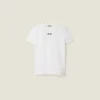 White Embroidered Cotton Jersey T-shirt | Miu Miu