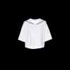White Embroidered Cotton T-shirt | Miu Miu