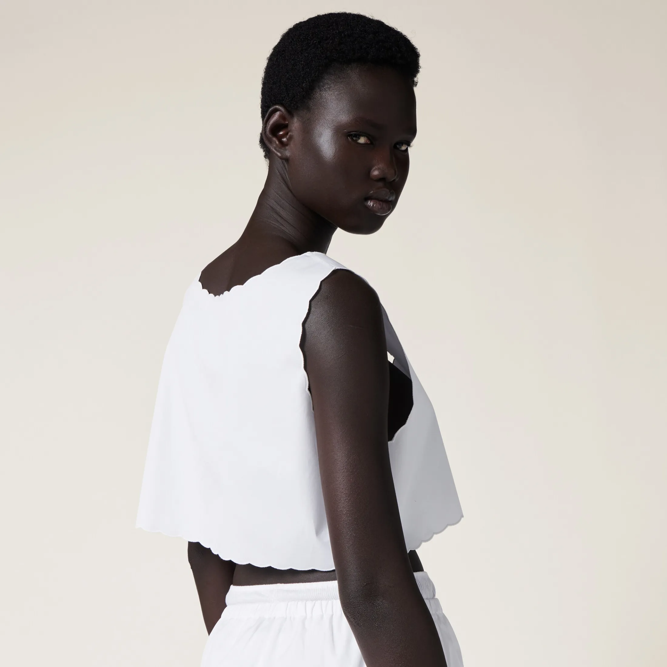 White Embroidered Poplin Top | Miu Miu