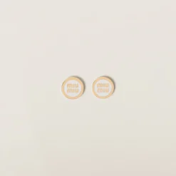 White Enameled Metal Earrings | Miu Miu