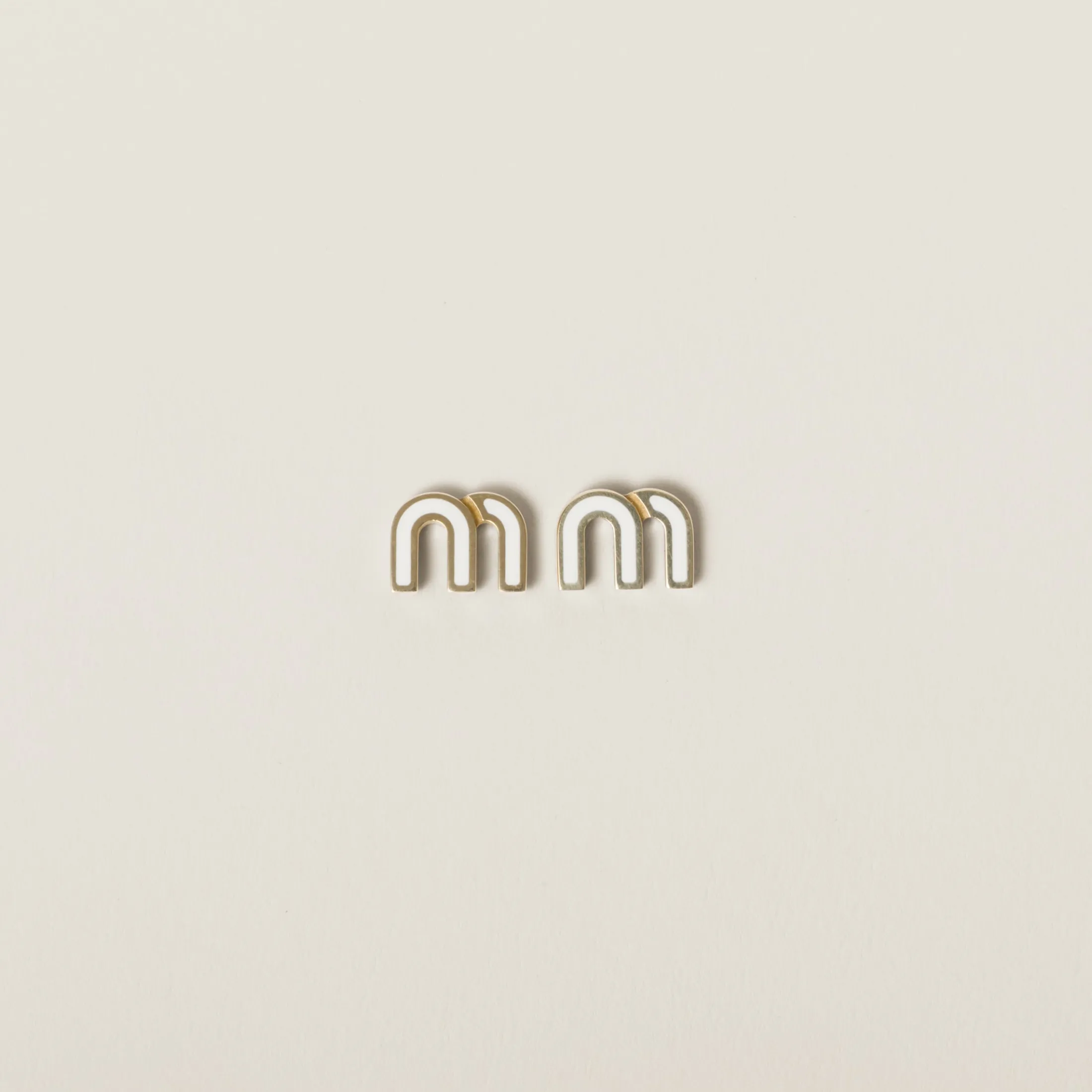White Enameled Metal Earrings | Miu Miu