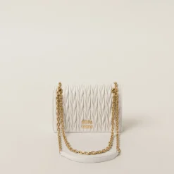 White Matelassé Nappa Leather Mini-bag | Miu Miu