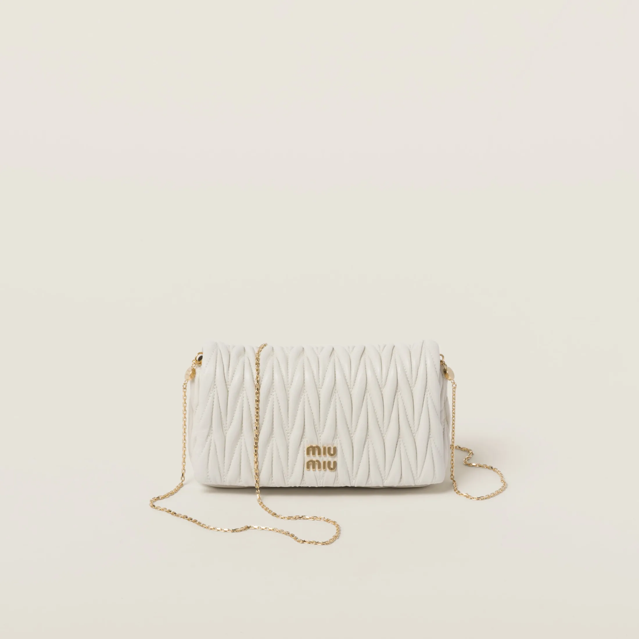 White Matelassé Nappa Leather Mini-bag | Miu Miu