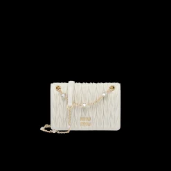 White Matelassé Nappa Leather Mini-bag | Miu Miu