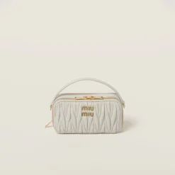 White Matelassé Nappa Leather Shoulder Bag | Miu Miu