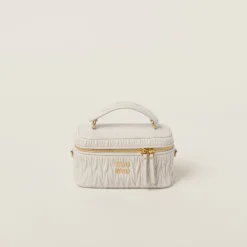 White Matelassé Nappa Leather Shoulder Bag | Miu Miu