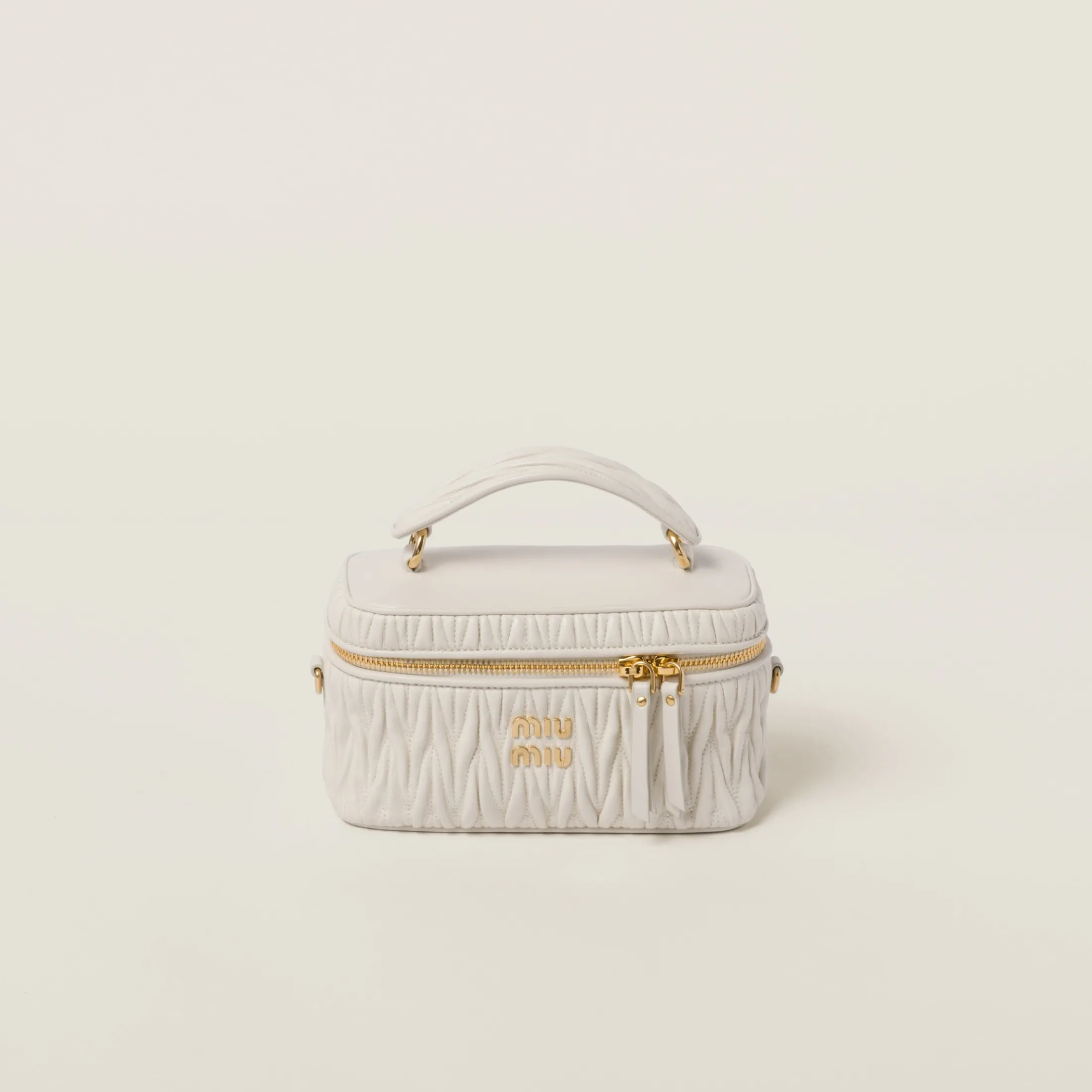 White Matelassé Nappa Leather Shoulder Bag | Miu Miu