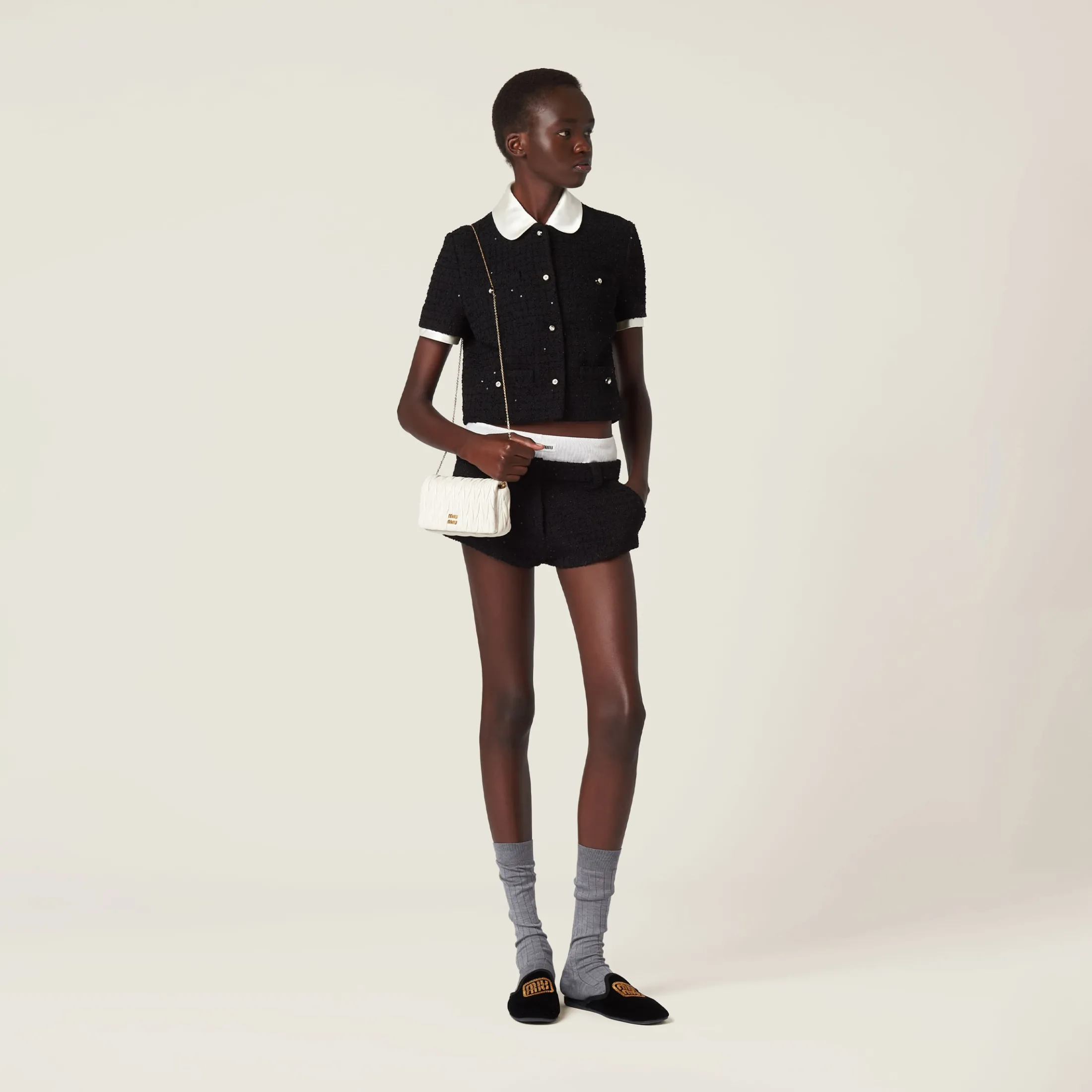 White Matelassé Nappa Leather Mini-bag | Miu Miu