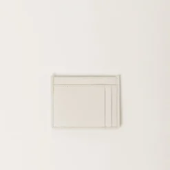 White Matelassé Nappa Leather Card Holder | Miu Miu