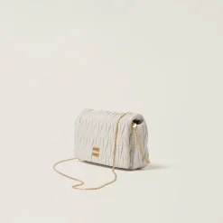 White Matelassé Nappa Leather Mini-bag | Miu Miu