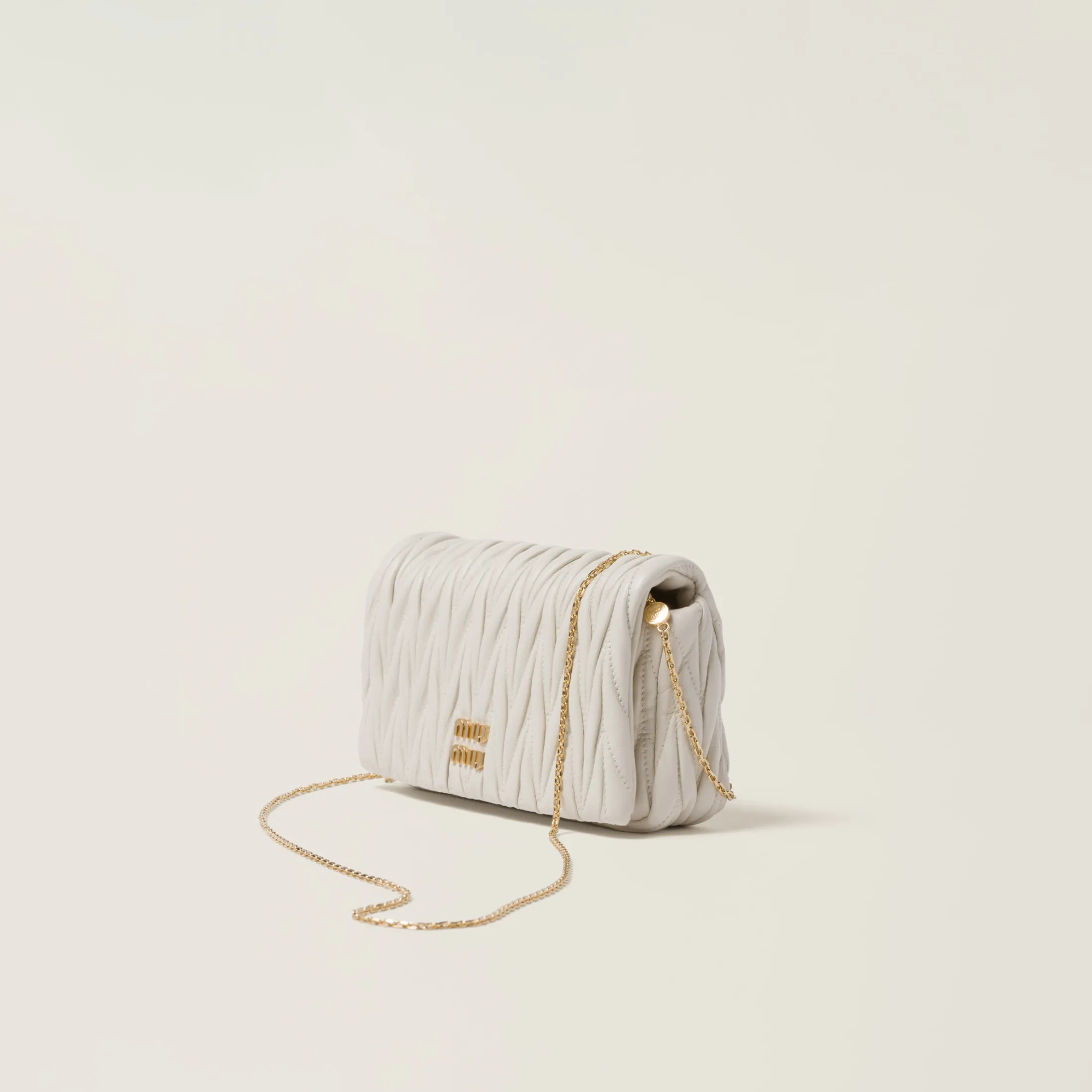 White Matelassé Nappa Leather Mini-bag | Miu Miu