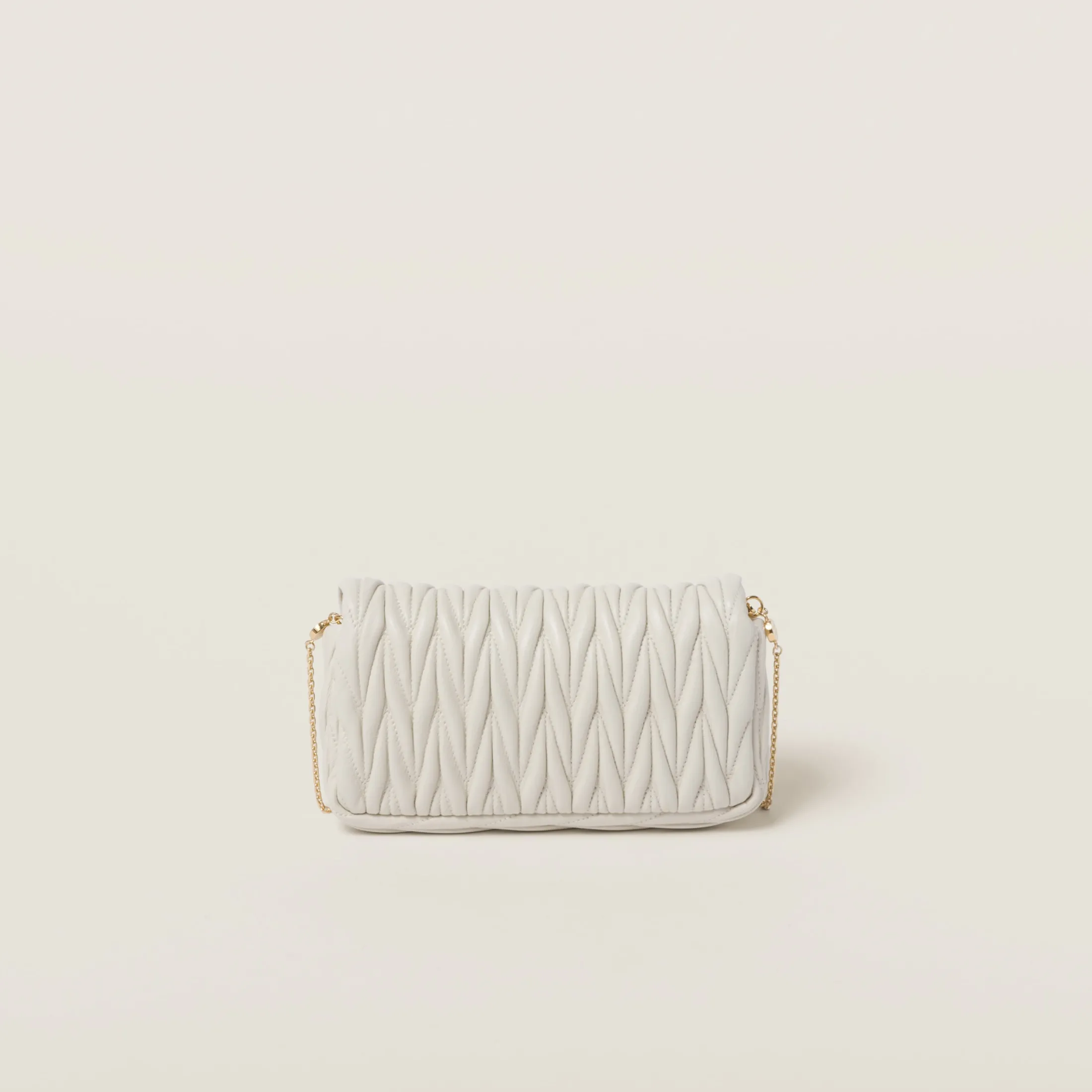 White Matelassé Nappa Leather Mini-bag | Miu Miu
