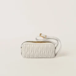 White Matelassé Nappa Leather Shoulder Bag | Miu Miu