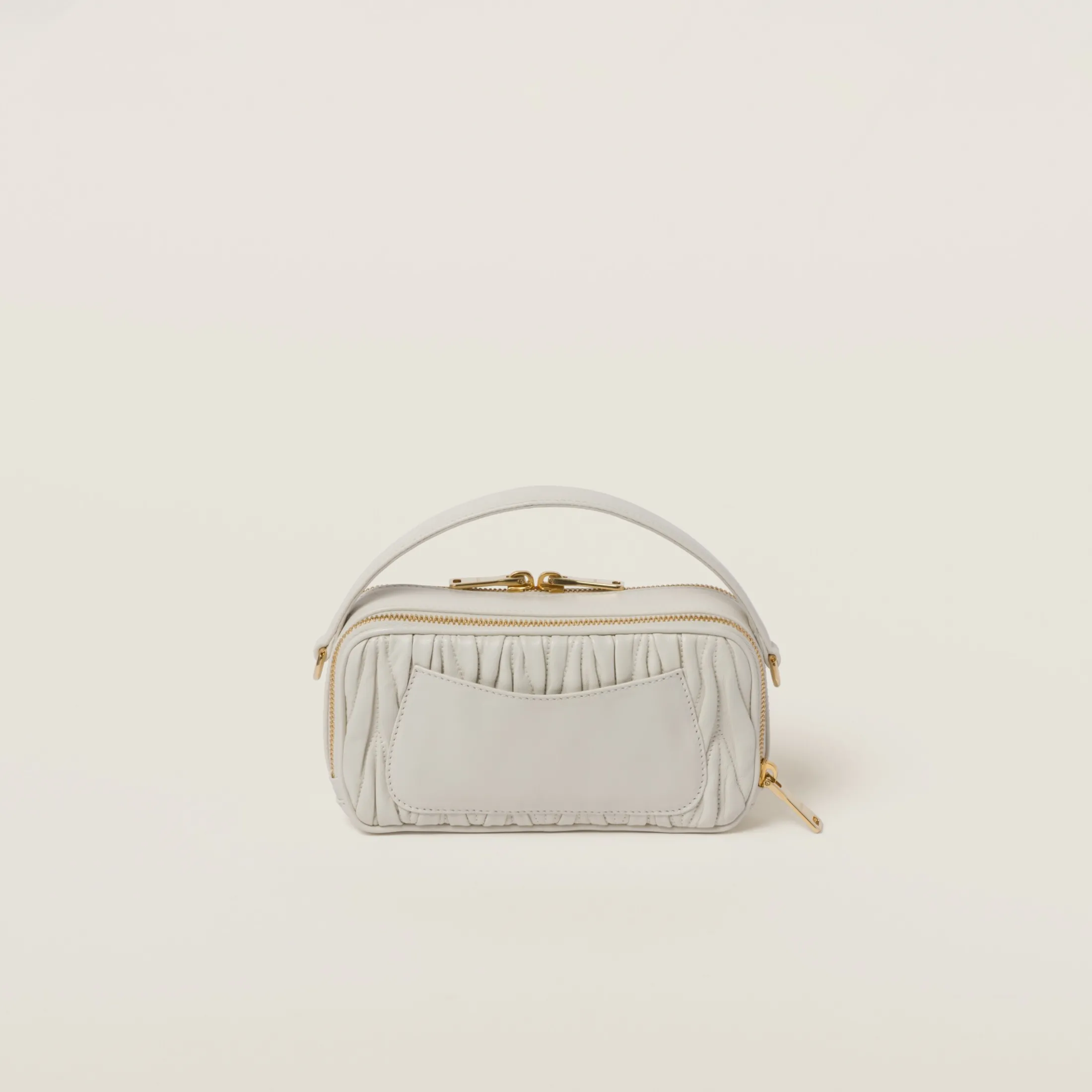 White Matelassé Nappa Leather Shoulder Bag | Miu Miu