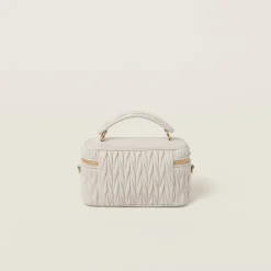 White Matelassé Nappa Leather Shoulder Bag | Miu Miu