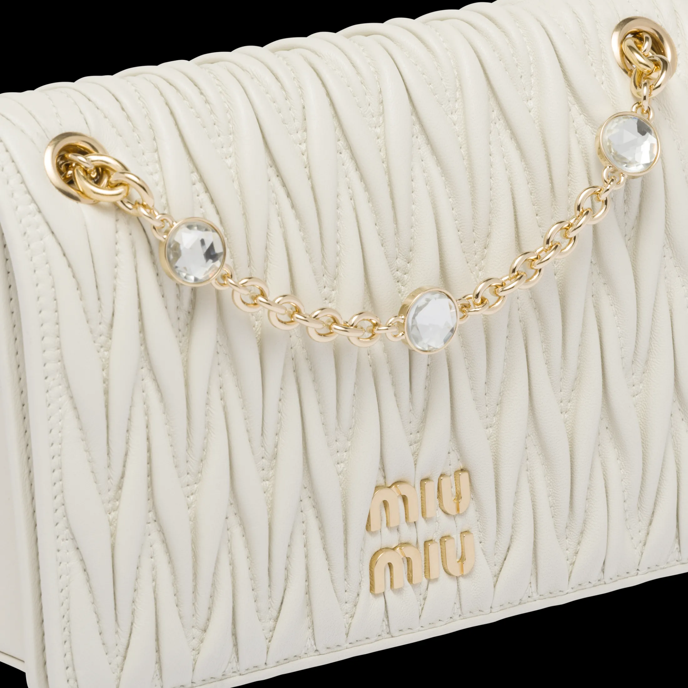 White Matelassé Nappa Leather Mini-bag | Miu Miu