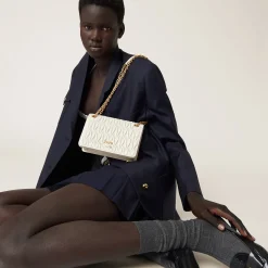 White Matelassé Nappa Leather Mini-bag | Miu Miu