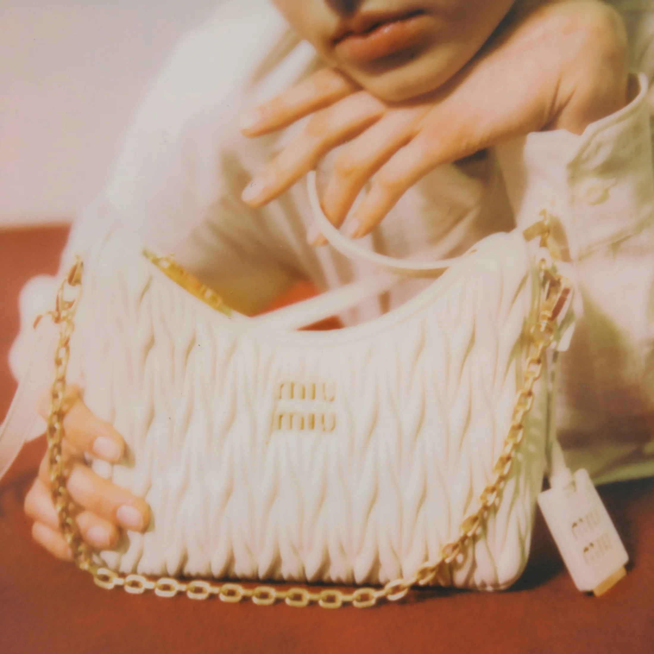 White Matelassé Nappa Leather Shoulder Bag | Miu Miu