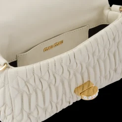 White Miu Crystal Nappa Leather And Crystal Mini-bag | Miu Miu