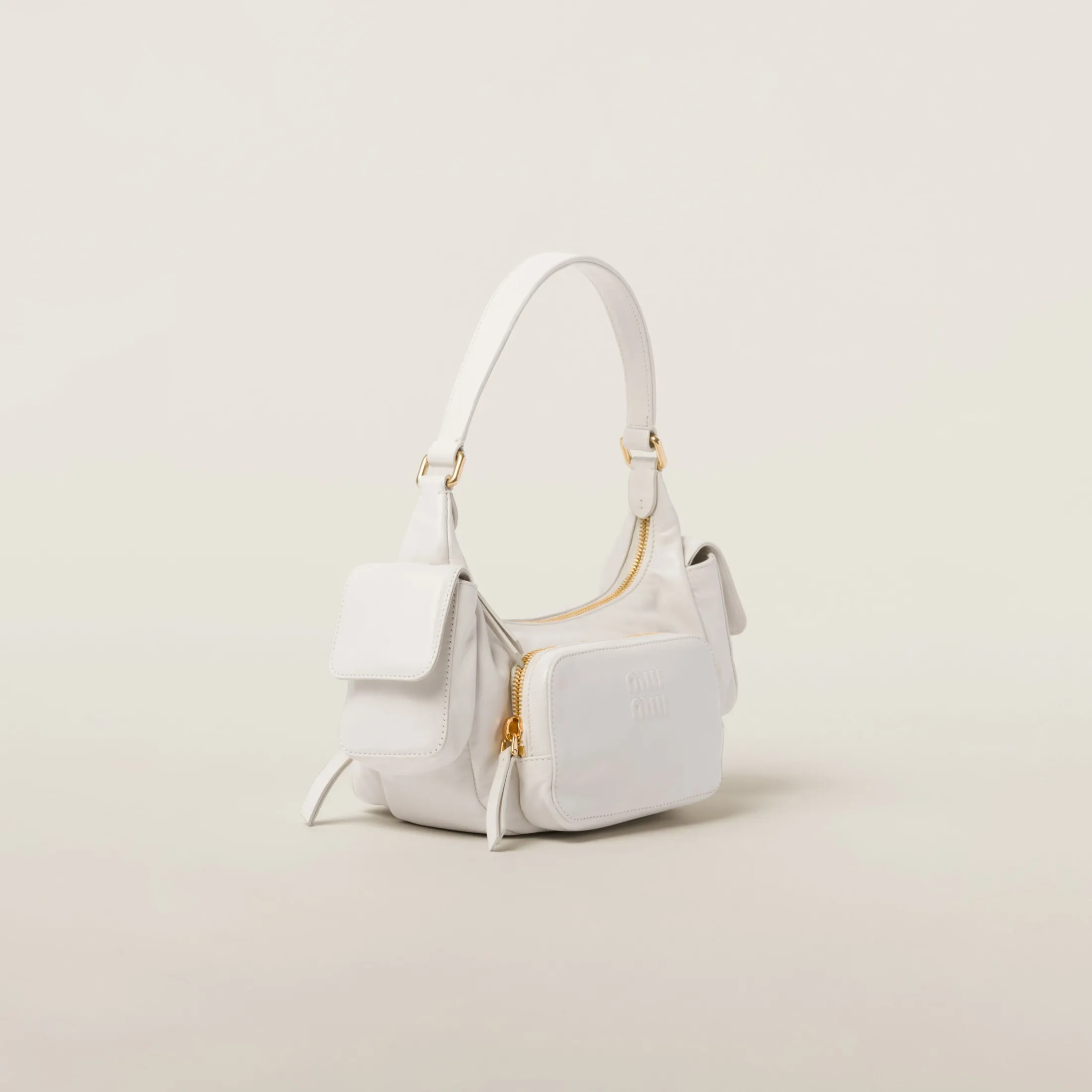 White Nappa Leather Pocket Bag | Miu Miu