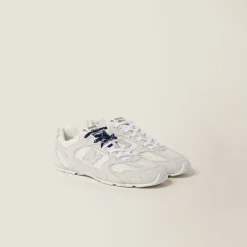 White New Balance X Miu Miu 530 Sl Suede And Mesh Sneakers | Miu Miu