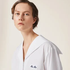 White Poplin Dress | Miu Miu