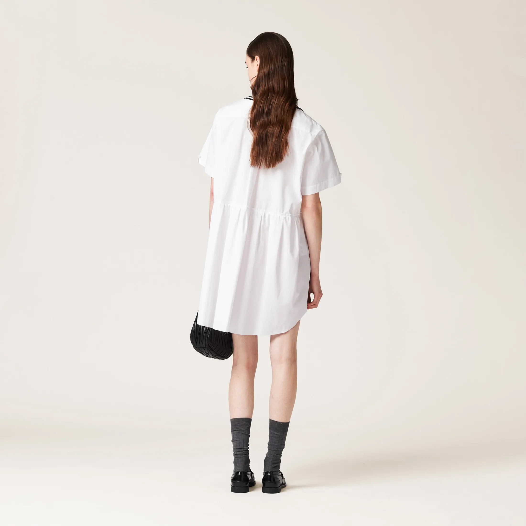 White Poplin Mini-dress | Miu Miu