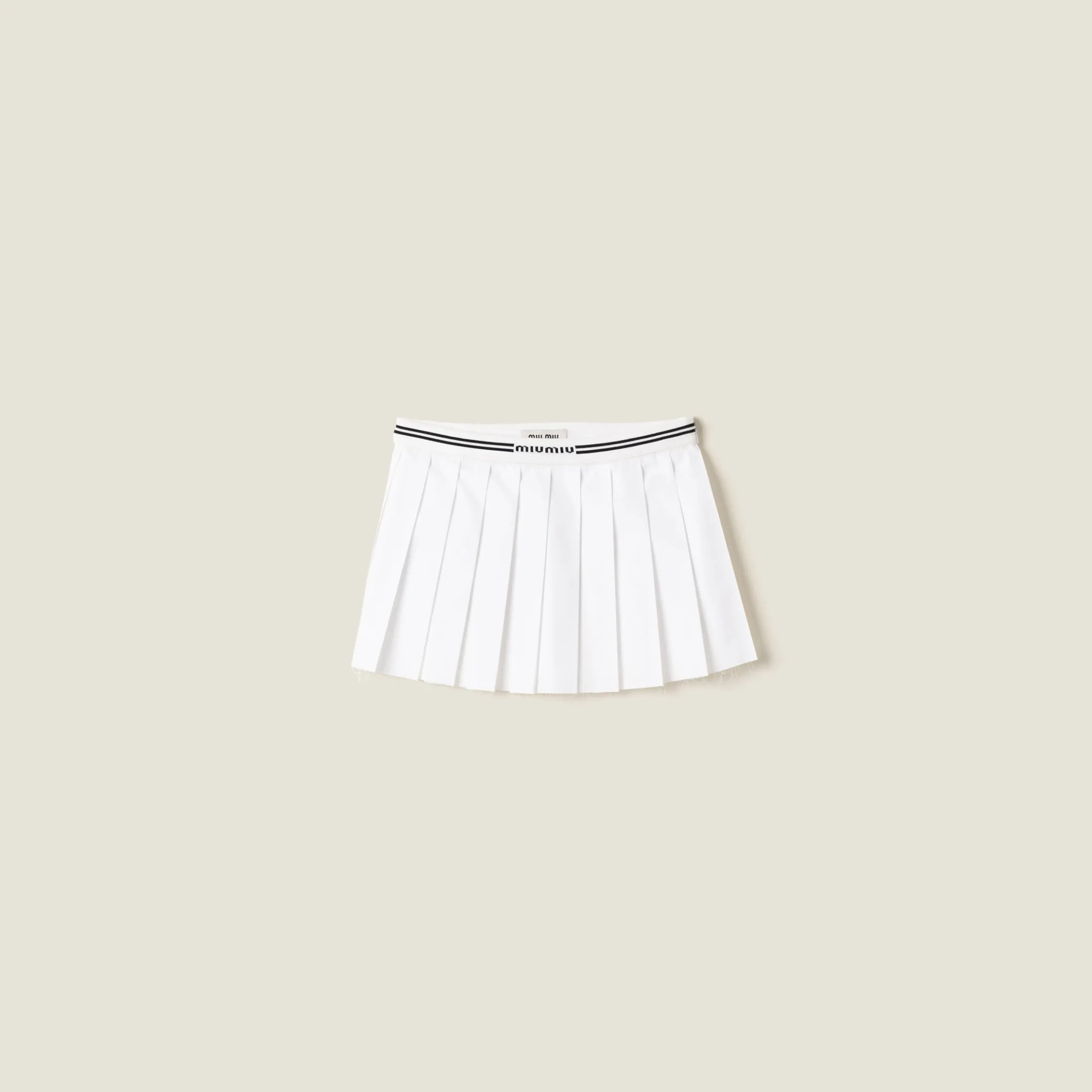 White Poplin Miniskirt | Miu Miu