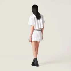 White Poplin Miniskirt | Miu Miu