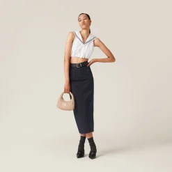 White Poplin Sailor Top | Miu Miu