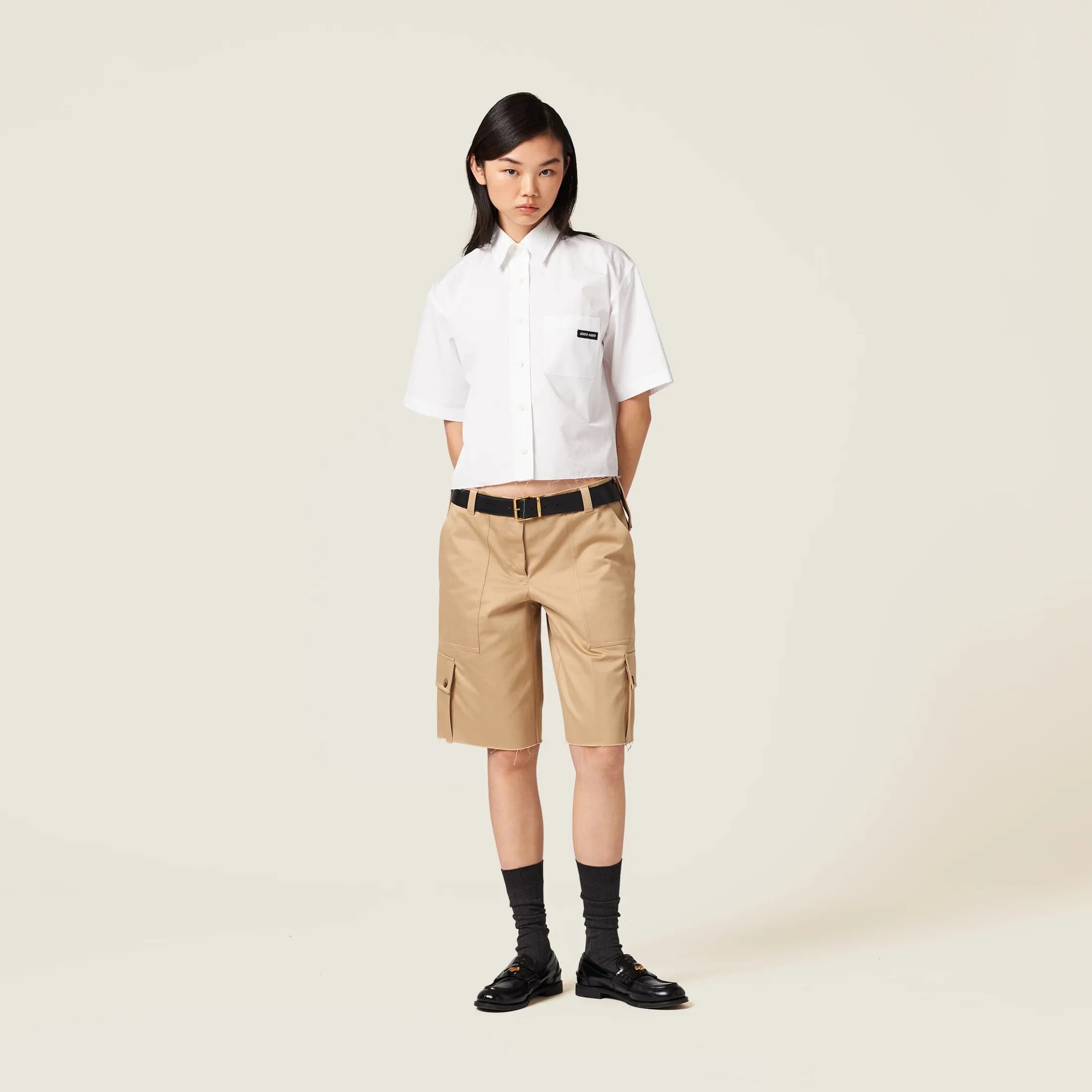 White Poplin Shirt | Miu Miu